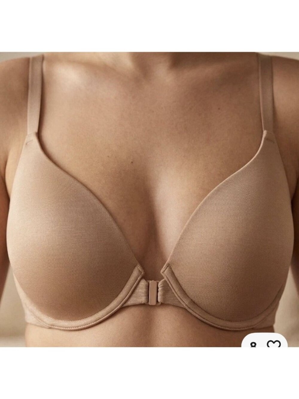 Victoria's Secret Racerback Semi Demi Bra 38C Nude Tan Front Close Underwire